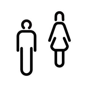 Männlich-weibliches Toilettenschild WC-Aufkleber Toilettenschild Toilettensymbolschild für Ladenbar Farbe Ein Schwarzer
