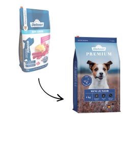 Dehner Premium Hundefutter Junior, Trockenfutter getreidefrei, für Welpen und junge Hunde kleiner Rassen, Ente / Lamm / Kartoffel, 4 kg