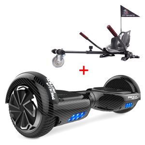 HoverBoard Scooter,Elektro Scooter 6,5zoll E-Balance E-Skateboard Self Balance Scooter mit Bluetooth - LED Lichter - EU Sicherheitsstandard - und Hoverkart Black