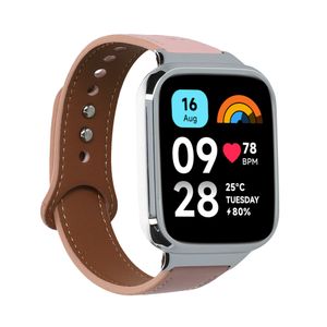 kwmobile Armband kompatibel mit Xiaomi Redmi Watch 3 Active / Redmi Watch 3 Lite - Echtleder Fitnesstracker Sportarmband Band