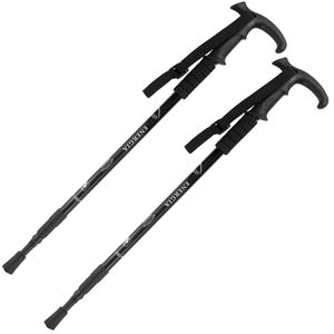 MidGard Teleskop Nordic Walking Stöcke, 65-135 cm höhenverstellbar, Antischock Dämpfung, Wanderstöcke Schwarz 2 Stk.