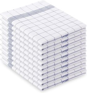 Vaily® Geschirrtücher Blau-Kariert 10er Pack - 70 x 45 cm aus 100% Baumwolle