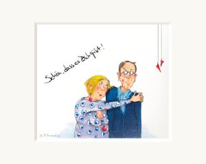 Bild | Ehepaar Schön, dass es Dich gibt | Passepartout Kunstdruck Wandbild | Geschenk | 30 cm | Barbara Freundlieb