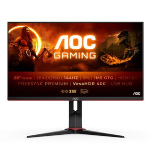 AOC Monitor Gaming U28G2XU2 BK LED-Monitor LED-Monitor (U28G2XU2/BK)