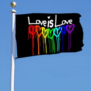 Fahne Regenbogen All you need is Love Flagge LGBT Hissflagge 90x150cm 