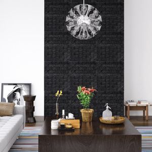 vidaXL 3D tapety Brick Samolepiace 20 ks Čierna