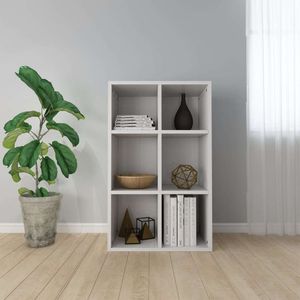 vidaXL Bücherregal/Sideboard Hochglanz-Weiß 66x30x98 cm Holzwerkstoff