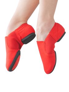 Ballerinas Herren Elastische Tanzschuhe Performance Soft Jazz Schuh Non-Slip Slip An,Farbe:Rote Outdoor,EU-Größe:35