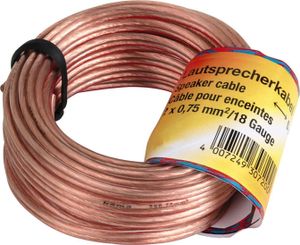 HAMA reproduktorový kábel 2x0,75 mm2 priehľadný 20 m