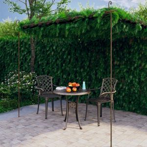 vidaXL Garten-Pergola Antik-Braun 4x3x2,5 m Eisen