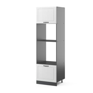 Vicco Mikrowellenschrank R-Line, 60 cm, Weiß Landhaus/Anthrazit