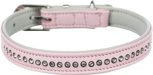 Trixie Active Comfort kožený obojek s kamínky - růžová