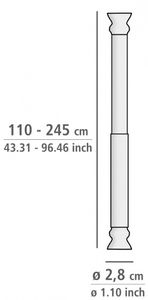 WENKO, teleskopická sprchová tyč - extra silná s Ø 2,8 cm, hliník