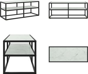 vidaXL TV Schrank Schwarz mit Hartglas Marmor Optik 100x40x40 cm - TV-Schrank - TV-Schränke - TV Lowboard - TV Tisch