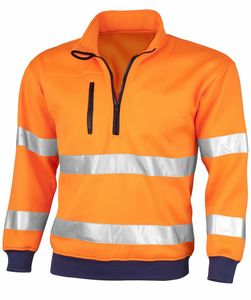 Pracovné tričko Qualitex "PRO warning protection" vo výstražnej oranžovej farbe, veľkosť: 6XL - výstražná ochranná pracovná mikina pre profesionálov