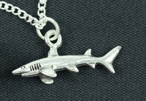 Hai Kette Halskette Miniblings 45cm Haifisch Haifischkette Fisch versilbert
