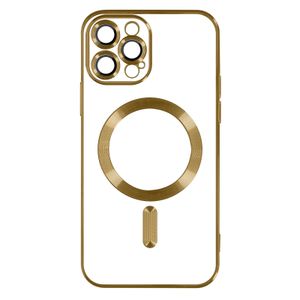 MagSafe Silikonhülle Apple iPhone 13 Pro Kameraschutz Chrom Umradung Gold
