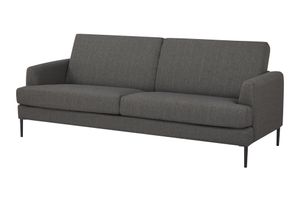 SalesFever Sofa 3-Sitzer | Bezug Strukturstoff | Gestell Metall schwarz | B 194 x T 79 x H 78 cm | anthrazit