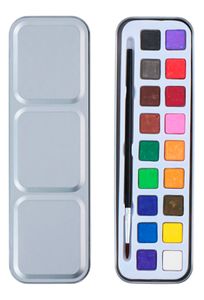 18 WASSERFARBEN + Pinsel Aquarell Deckfarbkasten Malkasten Malset Farbkasten Farben 78