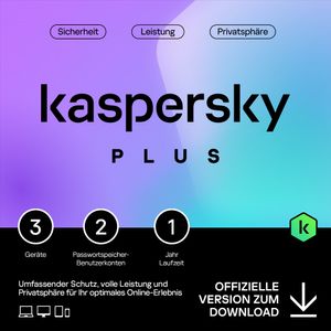 Kaspersky Plus Internet Security 2024 | 3 Geräte | 1 Jahr | Anti-Phishing und Firewall | Unbegrenzter VPN | Passwort-Manager | Online-Banking Schutz | PC/Mac/Mobile | Aktivierungscode per Email