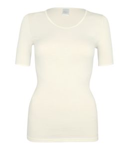 wobera NATUR tričko nebo dámská vesta s polovičním rukávem nebo tričko ze 100% hedvábí (velikost L, barva: přírodní bílá)