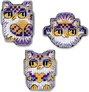 Auslaufmodell Riolis Kreuzstich Set "Magnete Eulenjungen 3er Set", Zählmuster, a 4,5x6cm