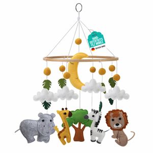 Wortek Mobile Baby Mobile Babybett Mobile Wickeltisch – mit Safari Tieren aus Filz - Baby Mobile für Bett Baby Windspiel zum Aufhängen