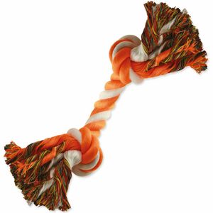 Knoten DOG FANTASY Baumwolle orange-weiß 2 Dochte 20 cm