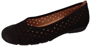 Gabor Shoes Ballerina - Schwarz Veloursleder Größe: 42 Normal