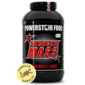 Powerstar HARDGAIN MASS 3600g | PREMIUM WEIGHT GAINER ohne Zucker-Zusatz | Masse, Kraft & Muskelaufbau | Mass Gainer Shake mit Kreatin | Vanilla