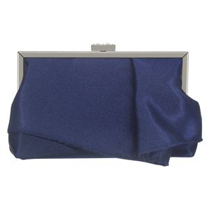 Clutch Abendtasche Elegante Plissee Satin Formale Handtasche Einfache Klassische Geldbörse für Damen (Navy blau)