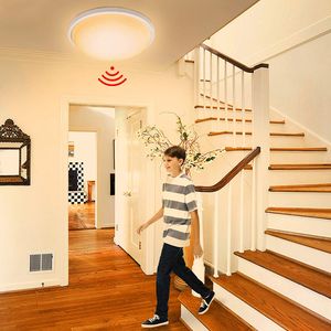 YARDIN LED Deckenleuchte mit Bewegungsmelder 15W Radar Sensor - Deckenlampe für Schlafzimmer Wohnzimmer Kinderzimmer (15W Warmweiß mit Bewegungsmelder)