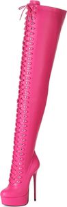 Giaro Stiefel in Übergrößen Pink  MOUCHARD FUCHSIA MATTE große Damenschuhe, Größe:45
