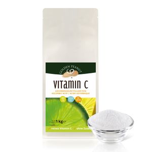 GOLDEN PEANUT Vitamin C Pulver 1 kg reine Ascorbinsäure ohne Zusätze hochdosiert vegan und ohne Gentechnik
