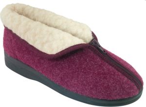Damen warme Hausschuhe  ADANEX 29427 burgund mit Schafwolle isoliert