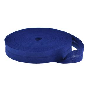 Farbe:blau 25m Baumwoll-Schrägband uni 20mm breit gefalzt Einfassband 50 Farben wählbar 