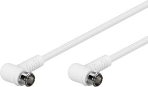 SAT Anschlusskabel weiß 5m 100% geschirmt Quick F 2x 90° gewinkelt