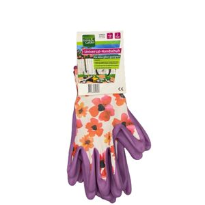 Living&Garden Universal Handschuhe 2 Paar S M L XL, Größe:L, Design:Mohnblume