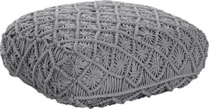 BELIANI Poduszka podłogowa szara bawełniana 50 x 50 x 20 cm kwadratowa boho salon sypialnia wzór makrama