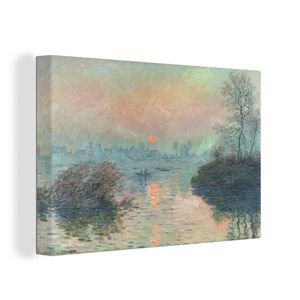 OneMillionCanvasses® - Maľba na plátne - Obraz na plátne Nástenná maľba na plátne - Západ slnka na Seine - maľba, Claude Monet - 120x80cm - Fotografia