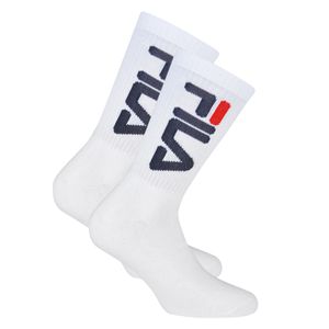 FILA Unisex Socken 2 Paar - Tennissocken, Crew Socks, Frottee, Sport, Logo Weiß 43-46