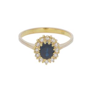 JuwelmaLux Ring 585/000 (14 Karat) Gold mit Saphir & Brillanten JL30-07-1276 55