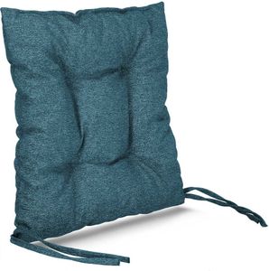 Mg Design vankúš na stoličku 40x40 cm modrý - vankúš na stoličku s popruhmi, prešívaný vankúš, podlahový vankúš - vankúš na sedenie pre záhradnú stoličku, na vnútorné a vonkajšie použitie