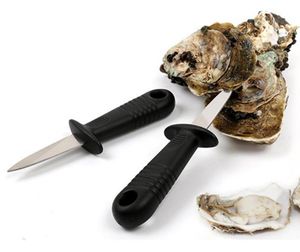 2er Set Austernmesser mit Öse zum Aufhängen | Messer für Meeresfrüchte | praktischer Austernöffner | Muschelöffner aus Edelstahl mit Griff aus Kunststoff | Austernbrecher mit Fingerschutz