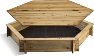 Sechseckiger Sandkasten mit Abdeckung| Durchmesser 180 cm