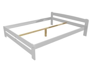 Manželská postel VMK009B masiv borovice (Rozměr: 200 x 200 cm, Barva dřeva: barva bílá)