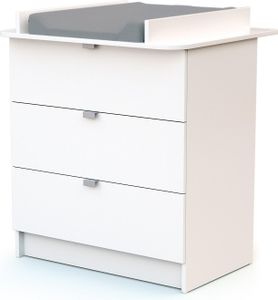 WEBABY - Weiße Wickelkommode ALBA| 3 Schubladen | 79 x 65 x 92 cm | Abnehmbarer Wickeltisch inklusive WEBABY - Weiße Wickelkommode ALBA| 3 Schubladen | 79 x 65 x 92 cm | Abnehmbarer Wickeltisch inklusive
