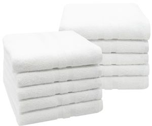 10er Set Handtücher, 50x100 cm, 100% Baumwolle, weiß
