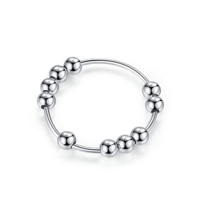 INF Anti-Stress-Ring mit 10 drehbaren Perlen kupfer platinfarben 20.5 mm