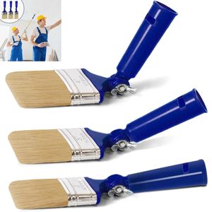 Wandpinsel, Verstellbarer Wandmalerpinsel, Keine Totwinkeleinstellung, Borstenpinselmaterial, Dreiteiliges Set, Blau